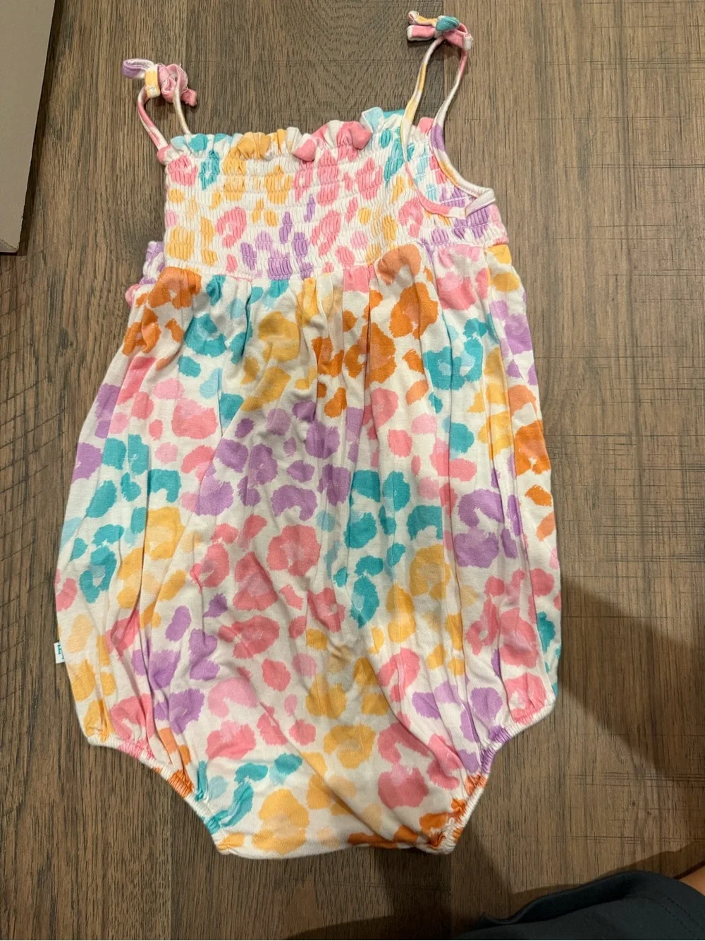 Posh Peanut rainbow leopard romper